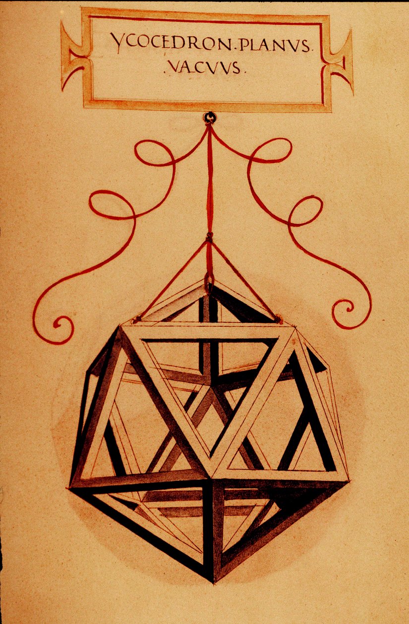 Geometría: Un icosaedro. Página tomada del manuscrito 