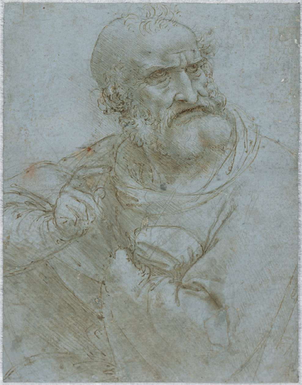 Figura de medio cuerpo de un apóstol de Leonardo da Vinci