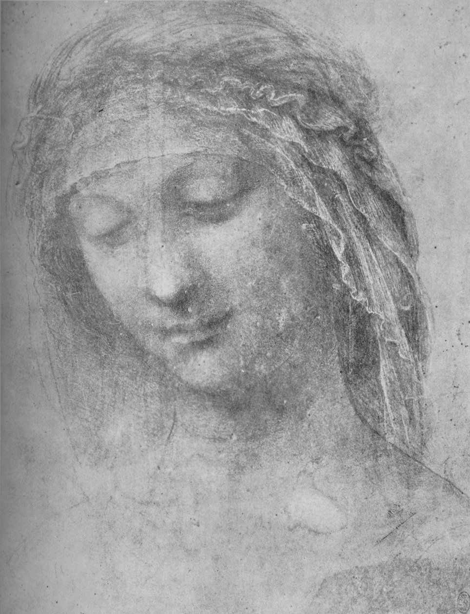 Cabeza de una mujer tres cuartos a la izquierda, c. 1480 1945 de Leonardo da Vinci