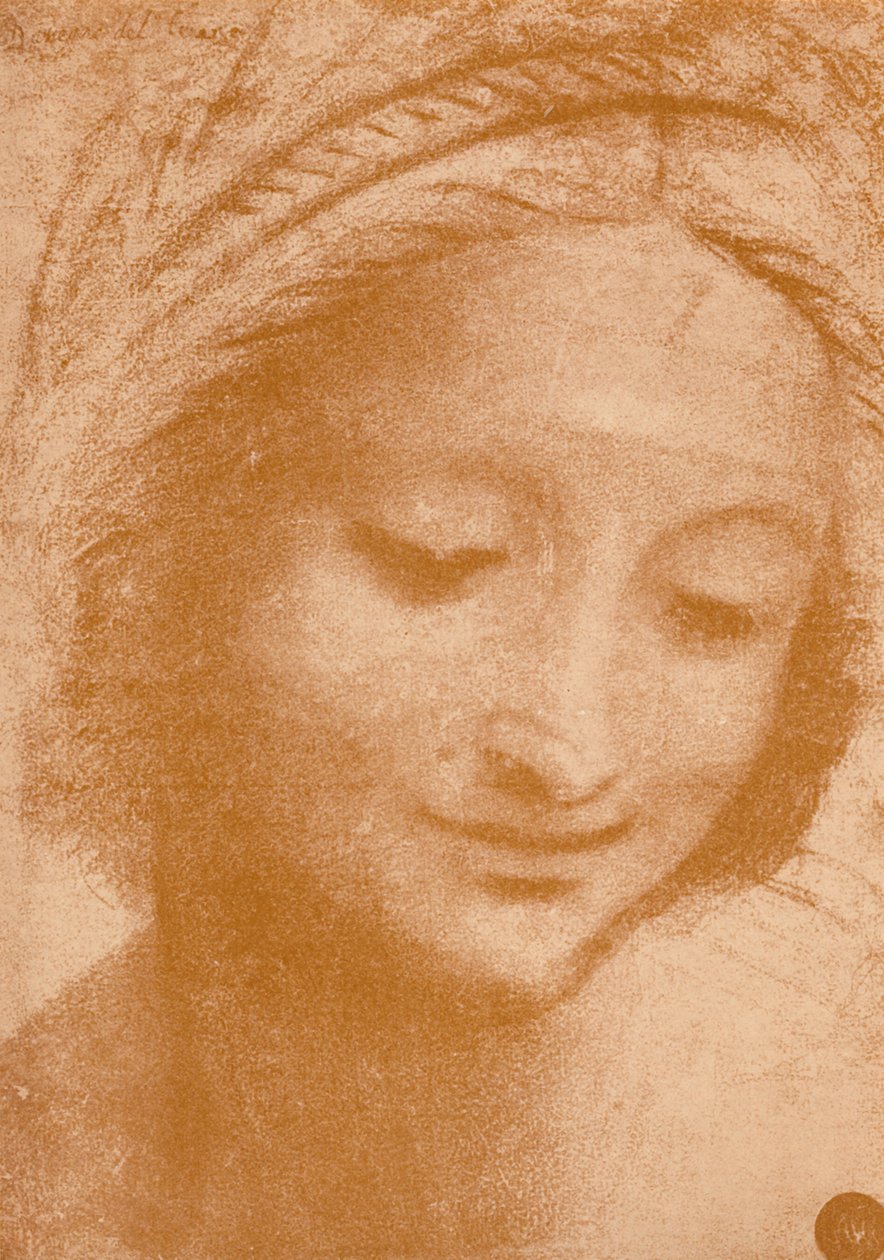 Cabeza de una mujer de Leonardo da Vinci