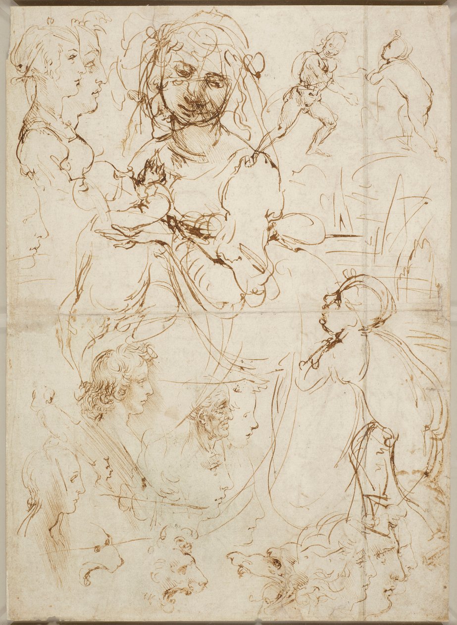 Cabezas y figuras, ca 1478 de Leonardo da Vinci