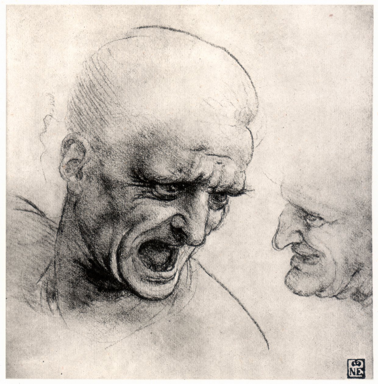 Cabezas de guerreros, 1503-1505 de Leonardo da Vinci