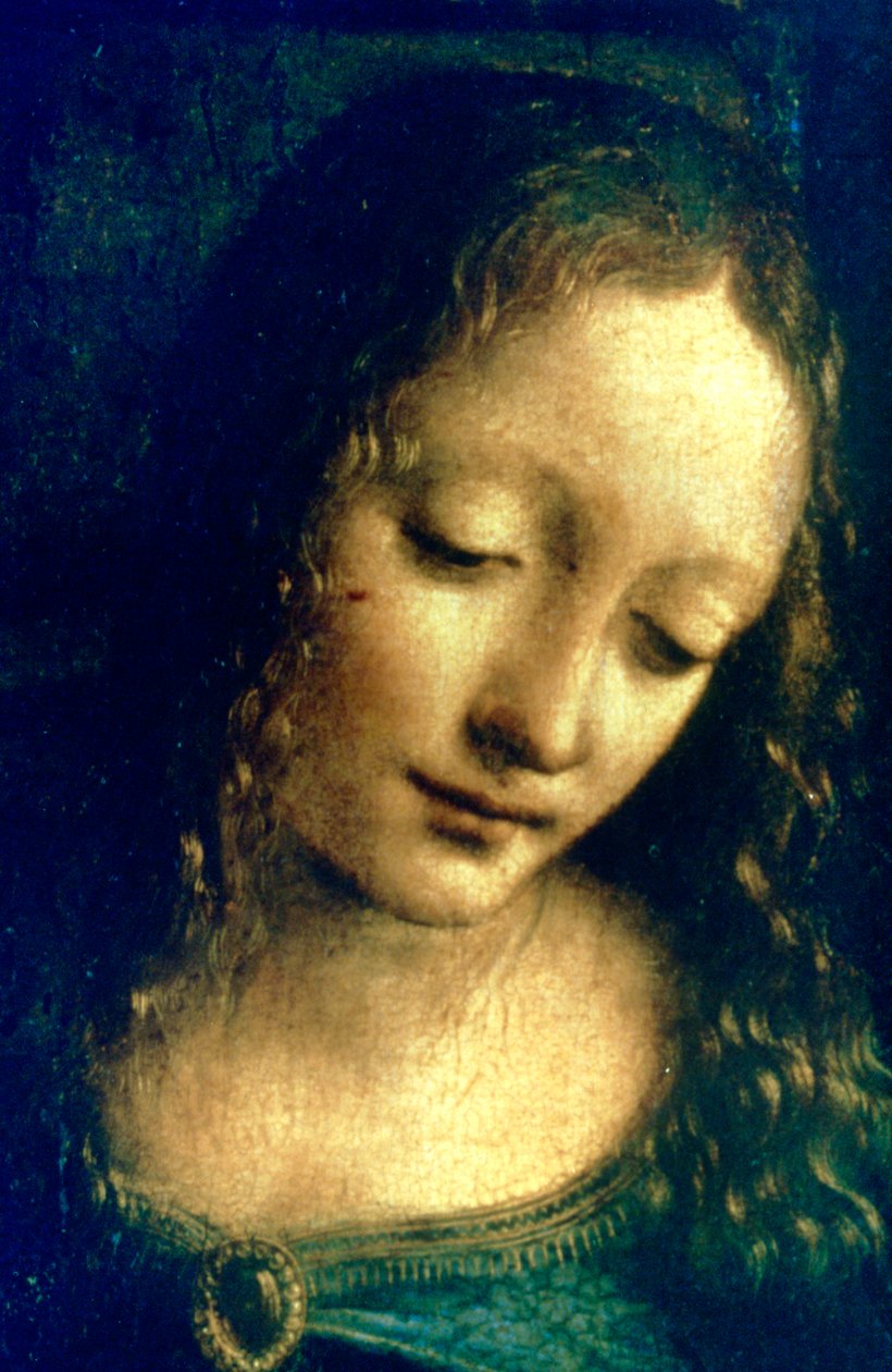 Madonna de las Rocas (detalle), 1482-1486 de Leonardo da Vinci