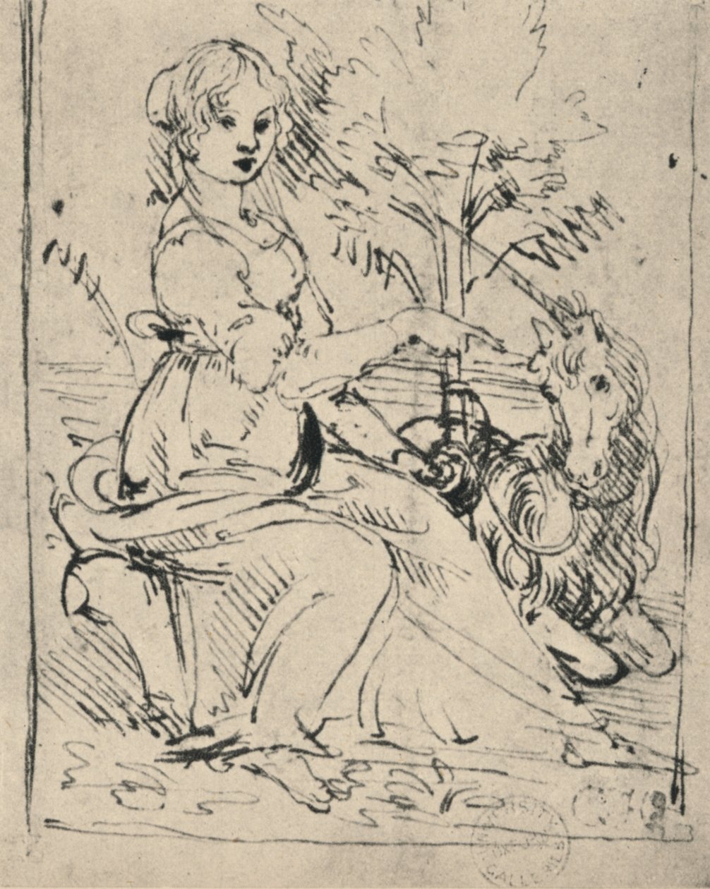 Doncella con un unicornio de Leonardo da Vinci