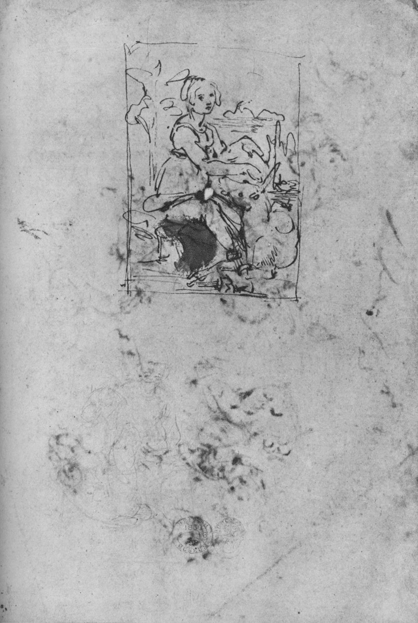 Doncella con un unicornio, c1478-1480 1945 de Leonardo da Vinci