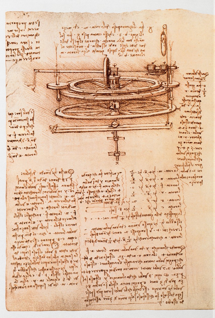 Estudio para una rueda hidráulica, 