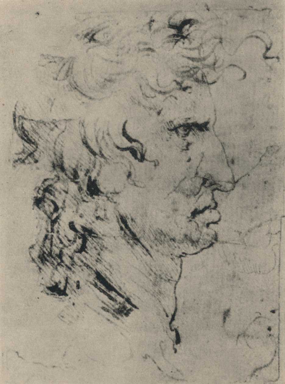 Perfil de un Hombre a la Derecha, c. 1480-1945 de Leonardo da Vinci