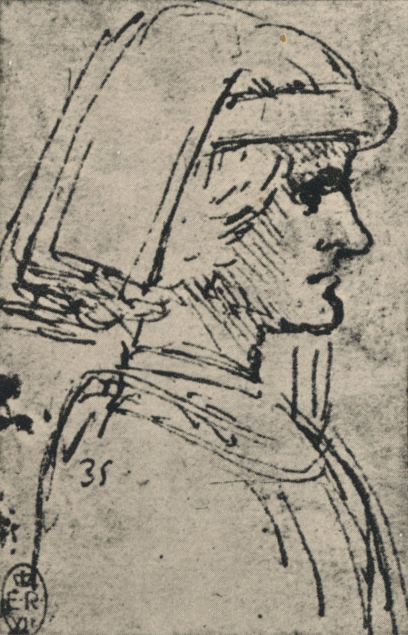 Perfil de un joven con chaperón, c1480 1945 de Leonardo da Vinci