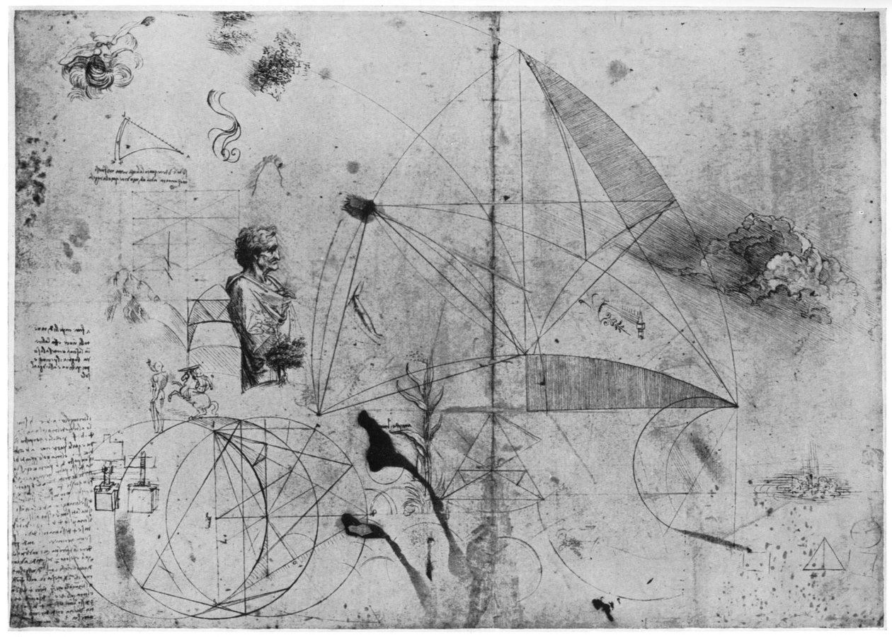 Hoja de estudios, finales del siglo XV o principios del siglo XVI, 1954 de Leonardo da Vinci