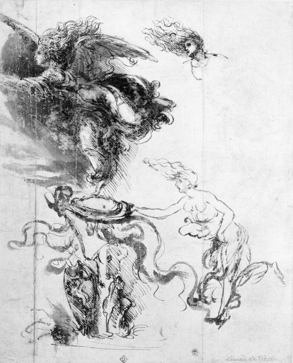 Silueta de un ángel de Leonardo da Vinci