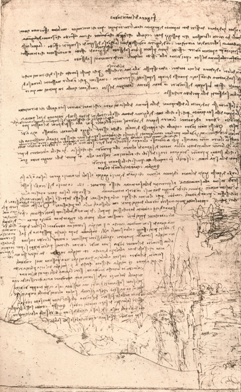 Boceto de montañas armenias, c1472-c1519 1883 de Leonardo da Vinci