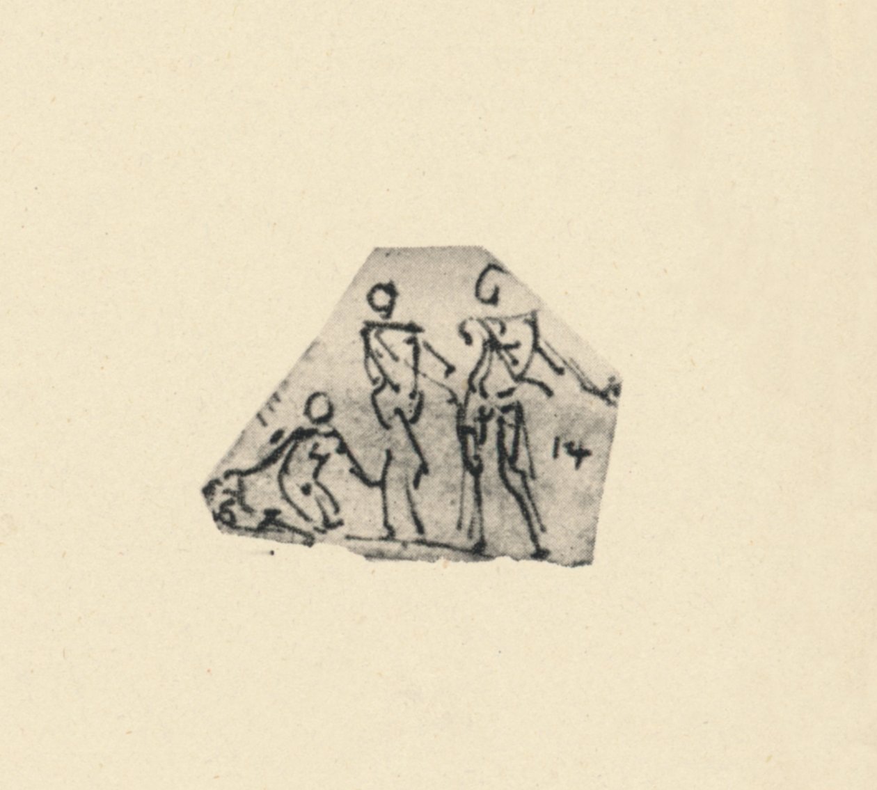 Boceto de tres figuras, c.1480 de Leonardo da Vinci