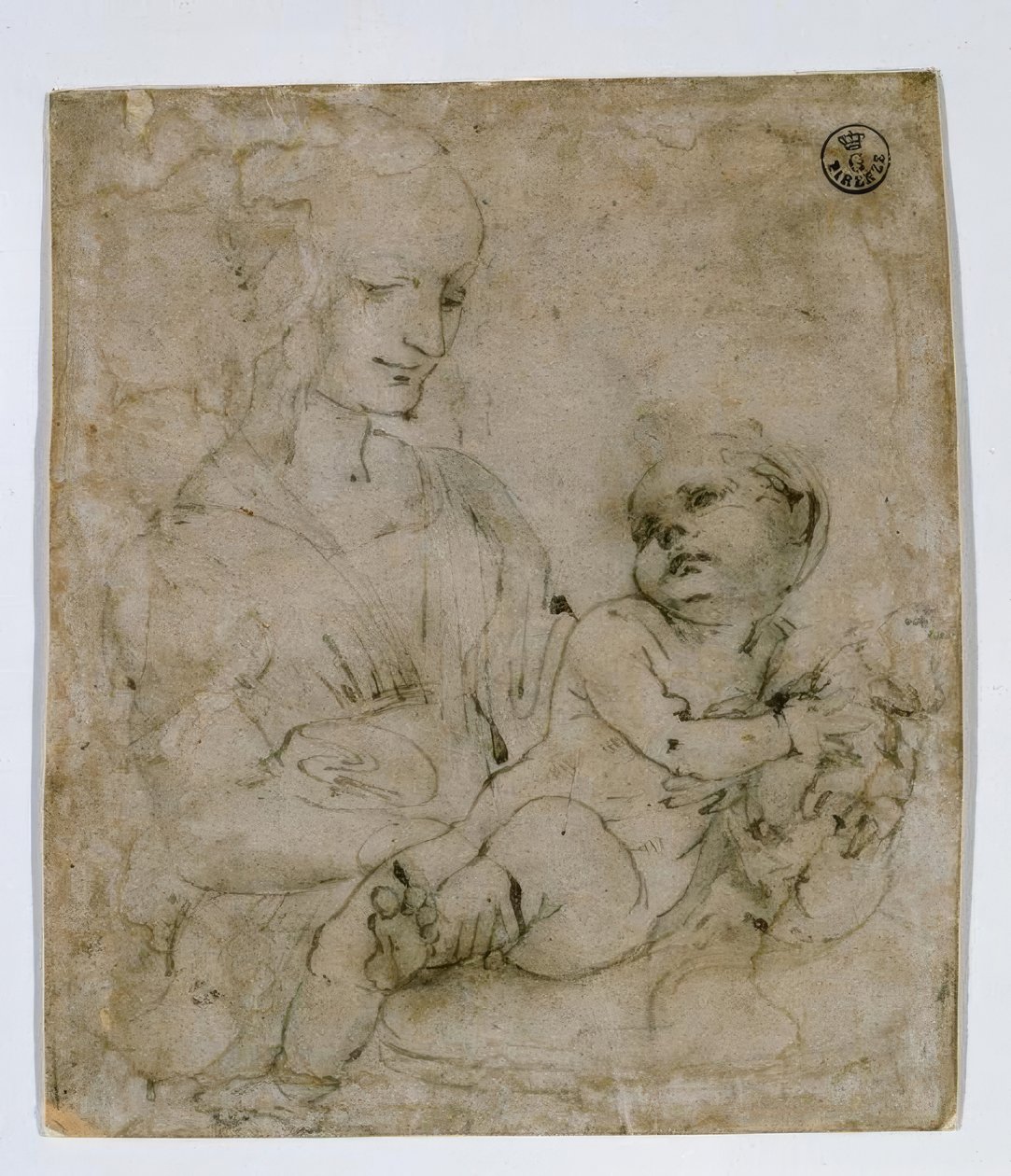 Estudio para la Madonna con gato de Leonardo da Vinci