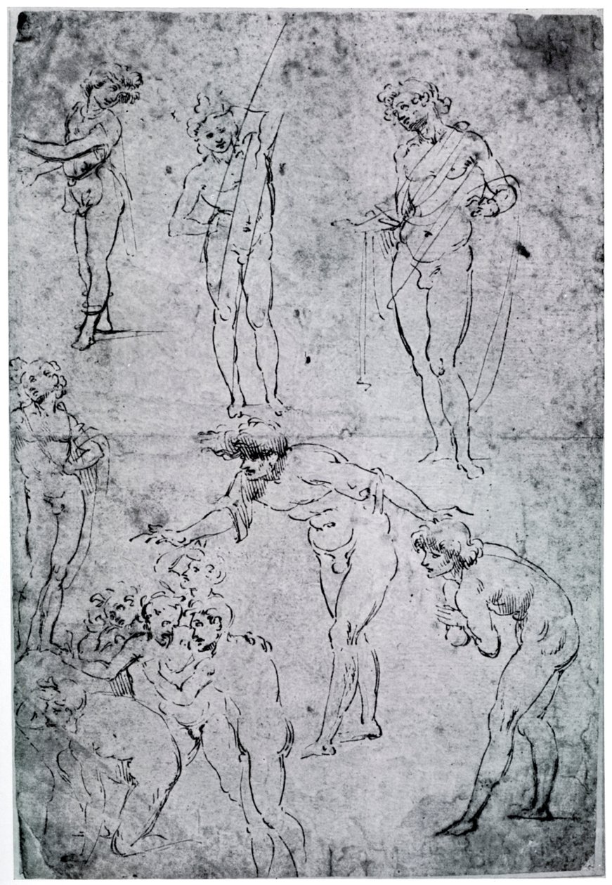 Estudios para La adoración de los Magos, siglo XV, 1954 de Leonardo da Vinci