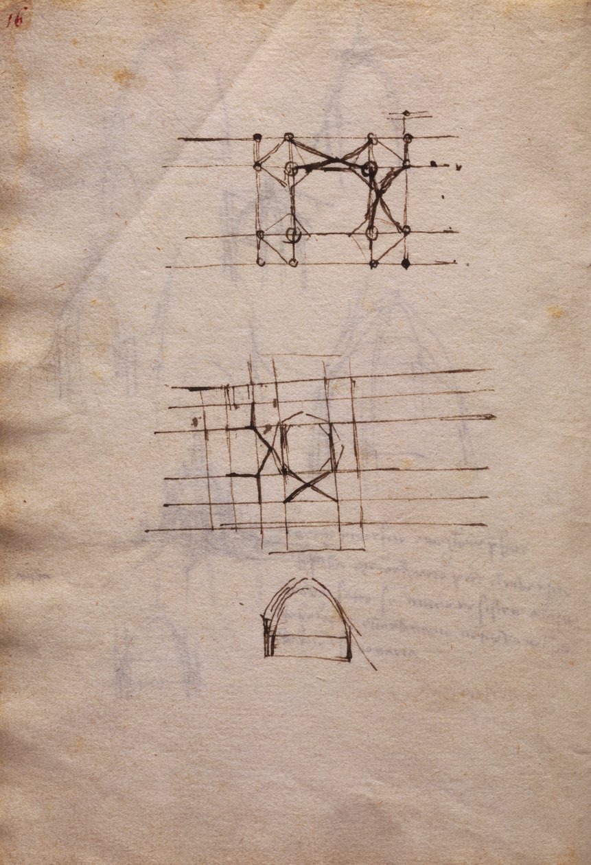 Estudios para la linterna de la catedral, del Codex Trivulzianus de Leonardo da Vinci