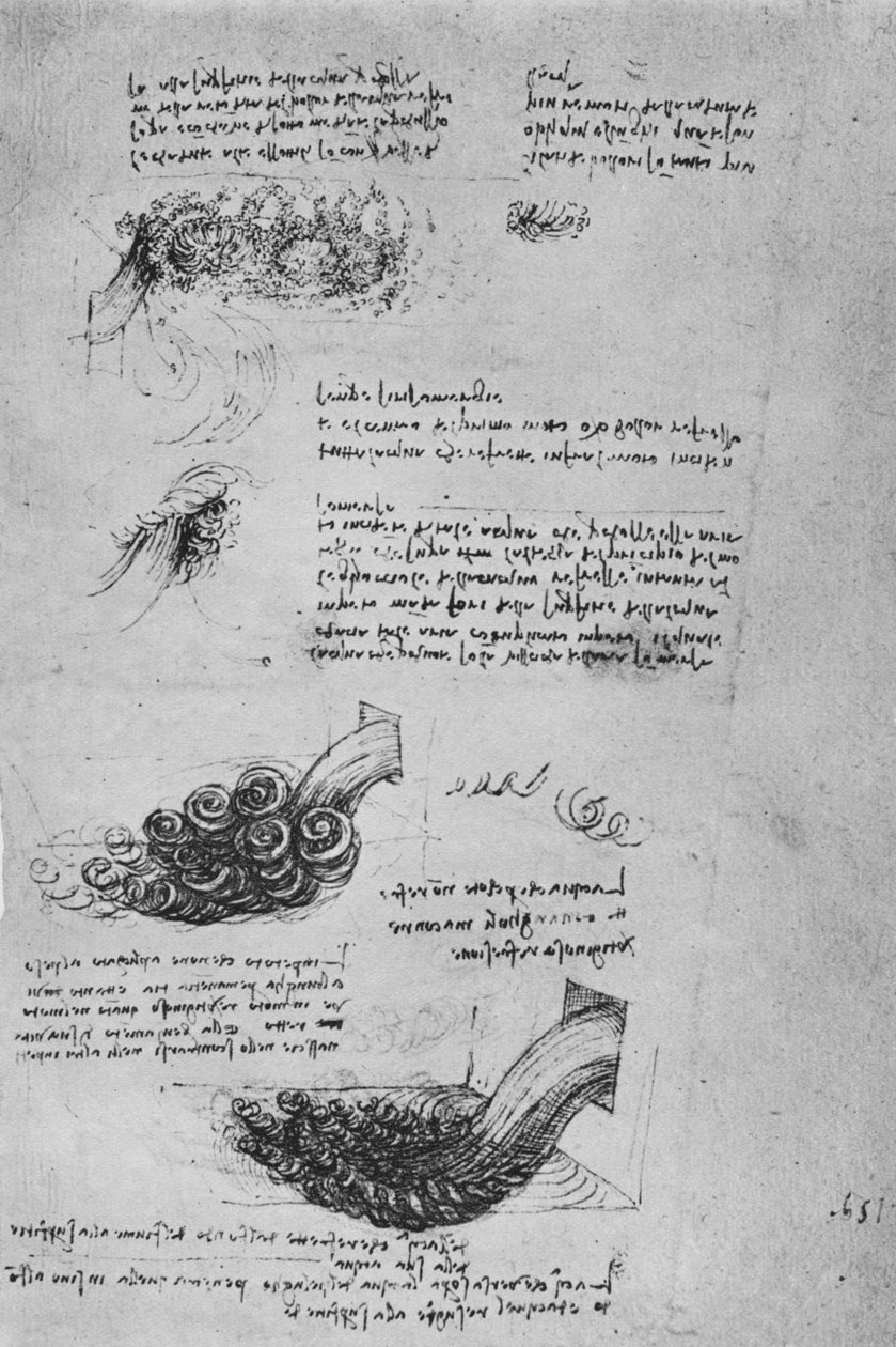 Estudios de formaciones de agua, c1480 1945 de Leonardo da Vinci