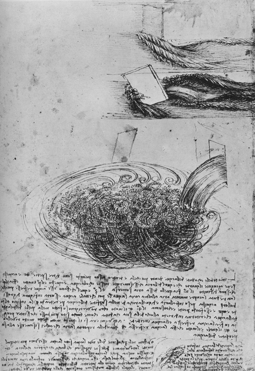 Estudios de Formaciones de Agua, c1480 1945 de Leonardo da Vinci