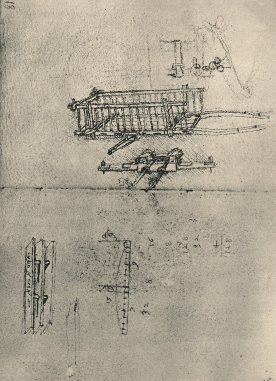 Estudios de un carro, etc., c1480 1945 de Leonardo da Vinci