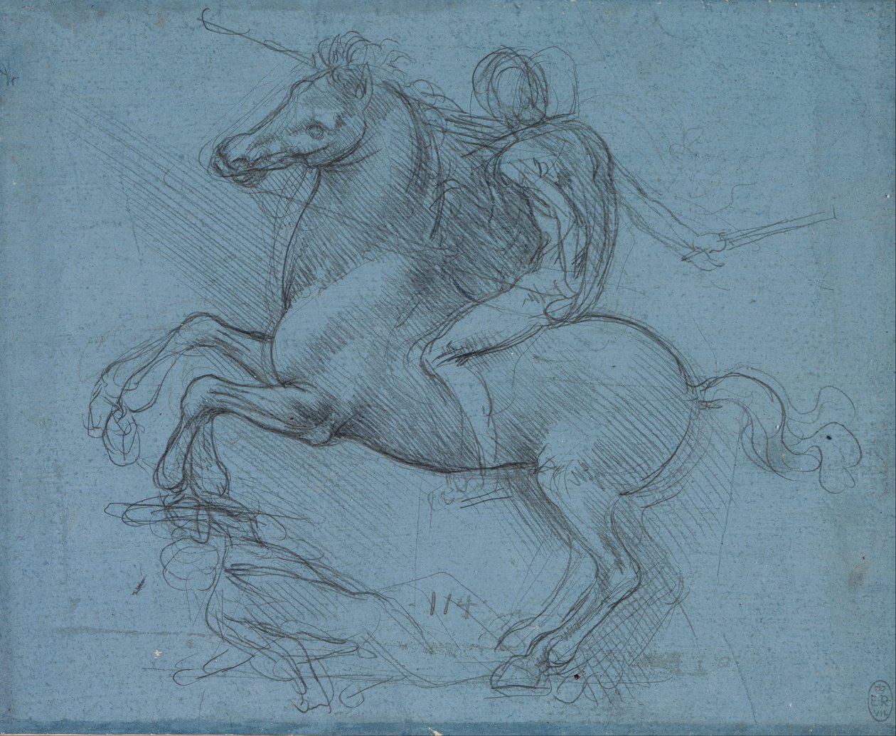 Estudio para un monumento ecuestre (recto) de Leonardo da Vinci