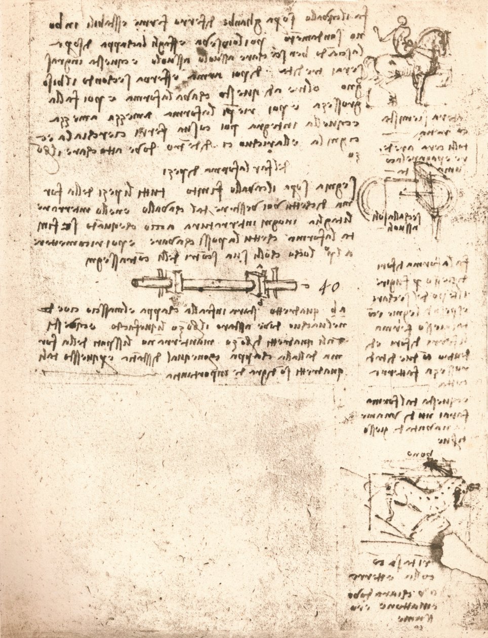 Estudio para el Monumento Sforza, c. 1482-c. 1499, 1883 de Leonardo da Vinci