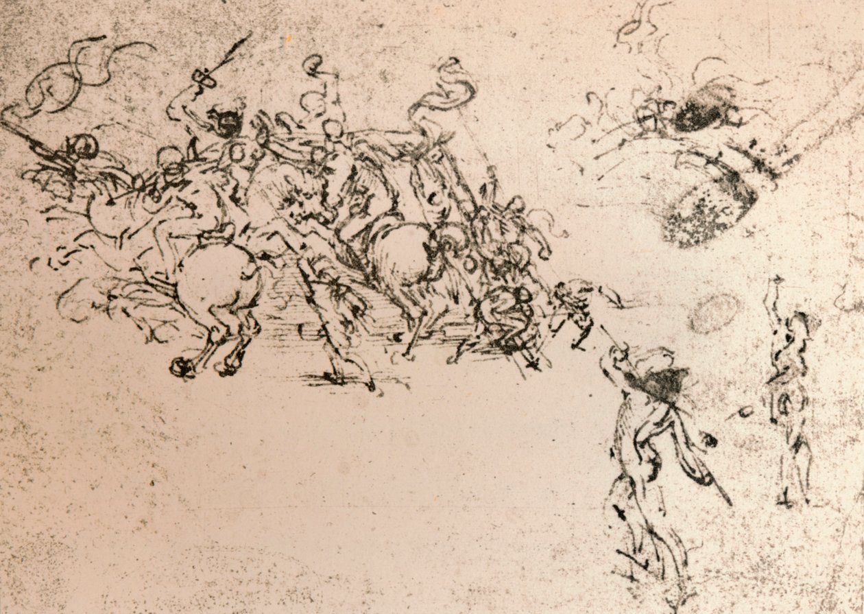 Estudio para el cartón de la Batalla de Anghiari, c1472-c1505 1883 de Leonardo da Vinci