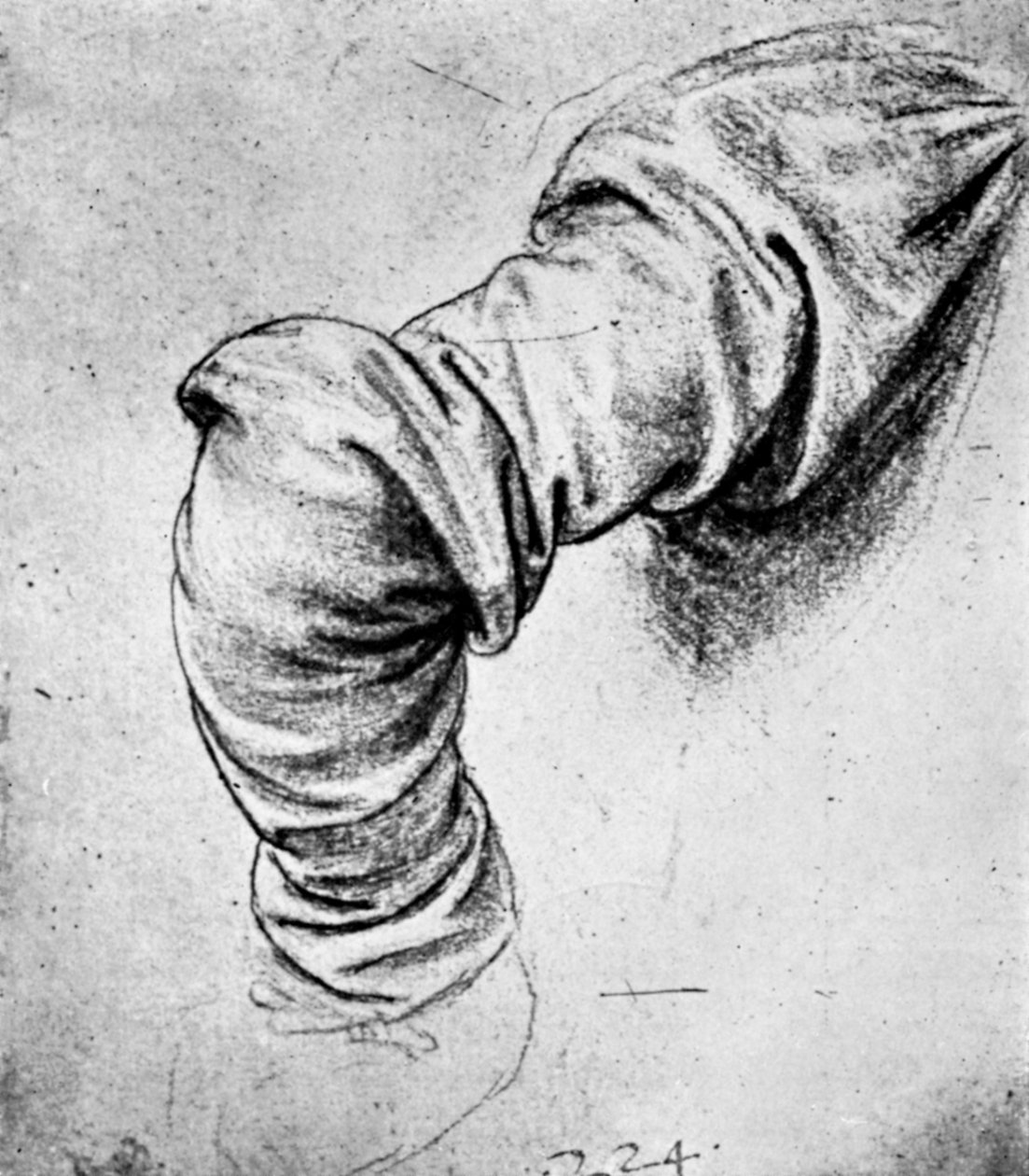 Estudio para la manga del brazo derecho de San Pedro de Leonardo da Vinci