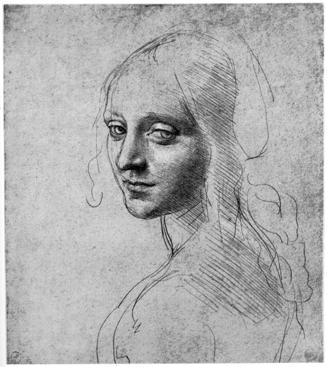 Estudio de la cabeza de una niña, c1483 1954 de Leonardo da Vinci