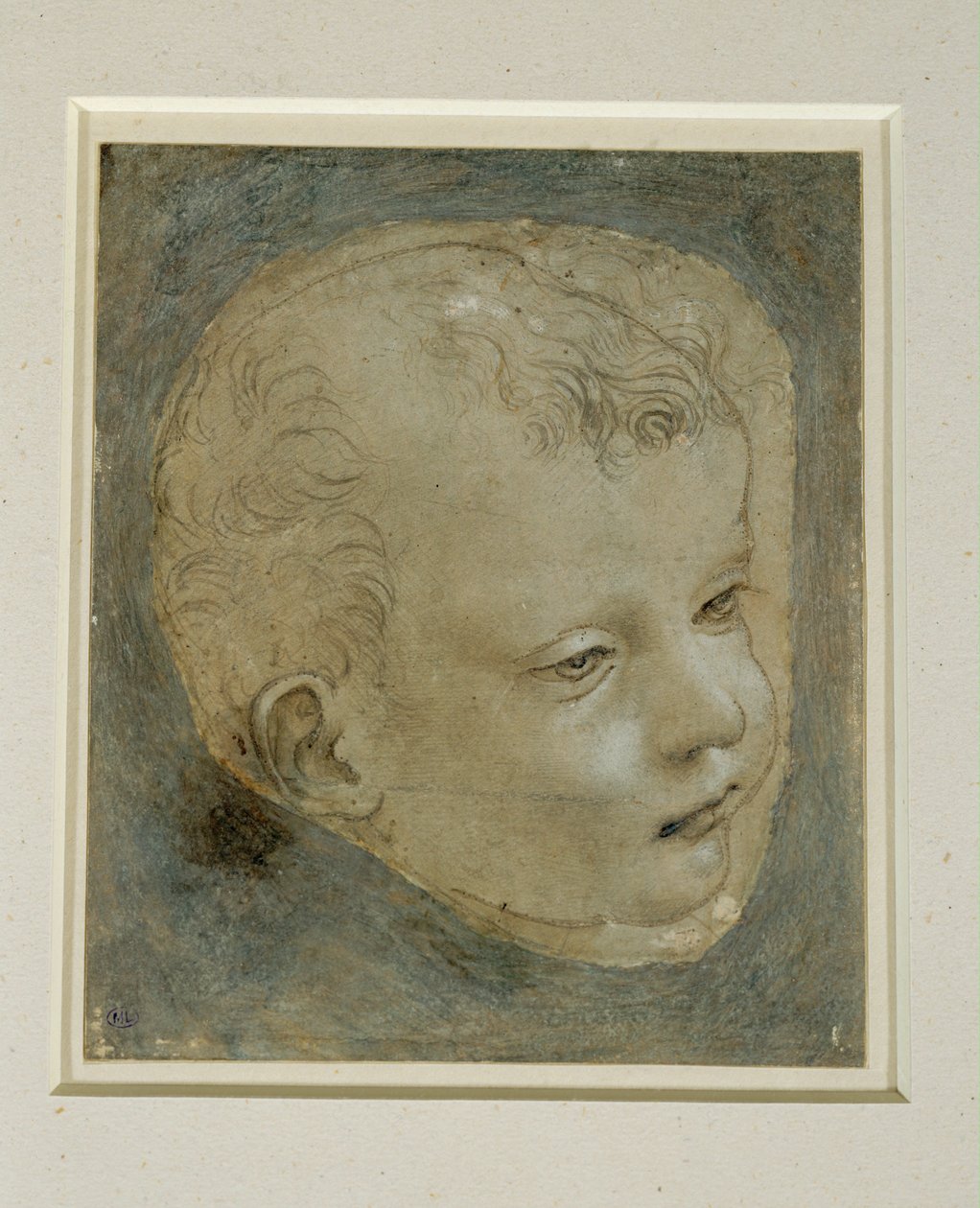 Cabeza de niño tres cuartos a la derecha ... de Leonardo da Vinci