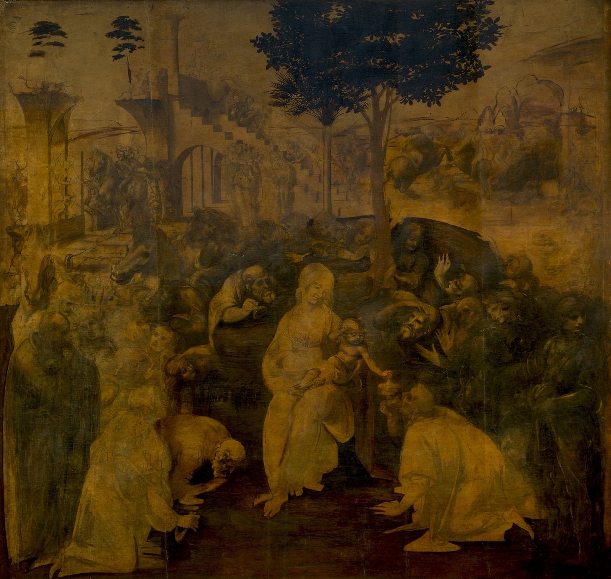 La adoración de los Magos, c. 1480 de Leonardo da Vinci