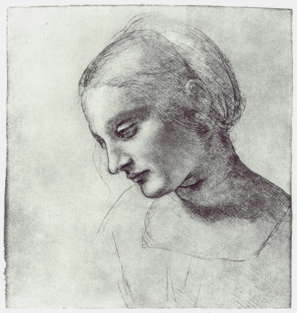 La cabeza de una Madonna, c1484-1486 de Leonardo da Vinci