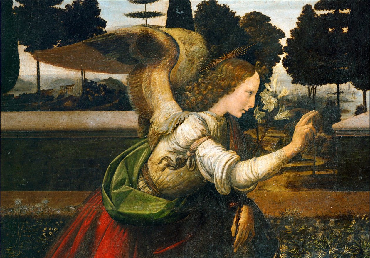 El ángel (óleo sobre madera) de Leonardo da Vinci
