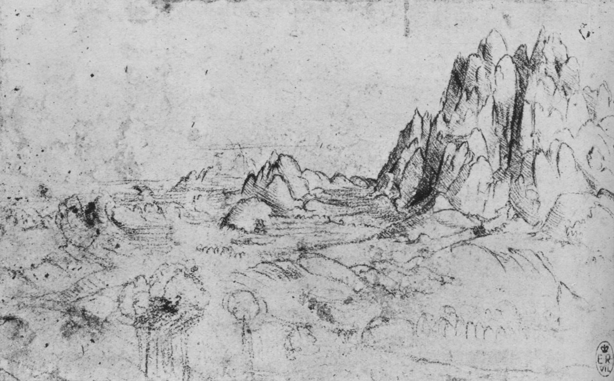 Vista de una Cordillera, c1480 1945 de Leonardo da Vinci