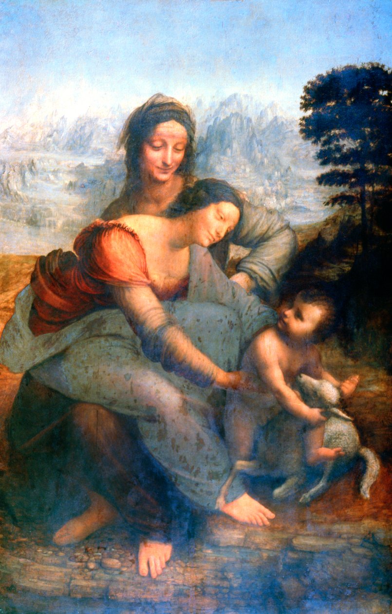 Virgen y Niño con Santa Ana, 1502-1516 de Leonardo da Vinci