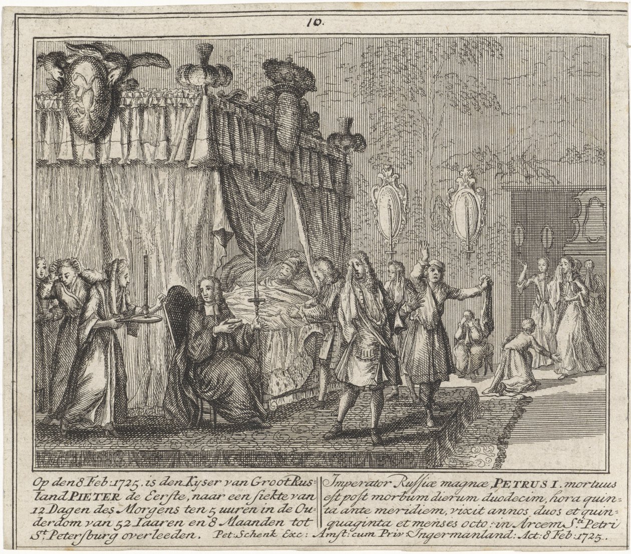 La Muerte de Pedro el Grande el 8 de febrero de 1725 de Leonardus Schenk