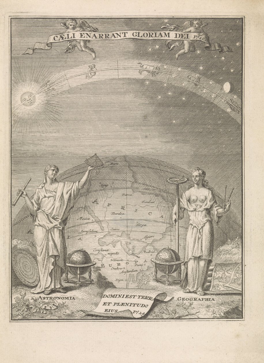 Astronomía y geografía con instrumentos de medición
Caeli anarrant gloriam dei Ps.10 (título en el objeto)
Portada de: 