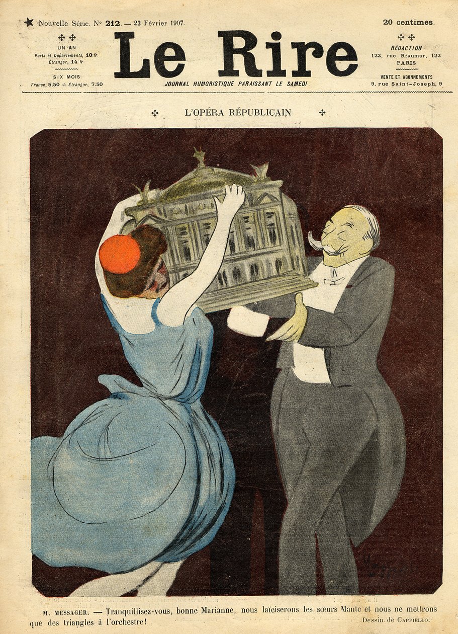 Caricatura del compositor Andre Messager, de la portada de 