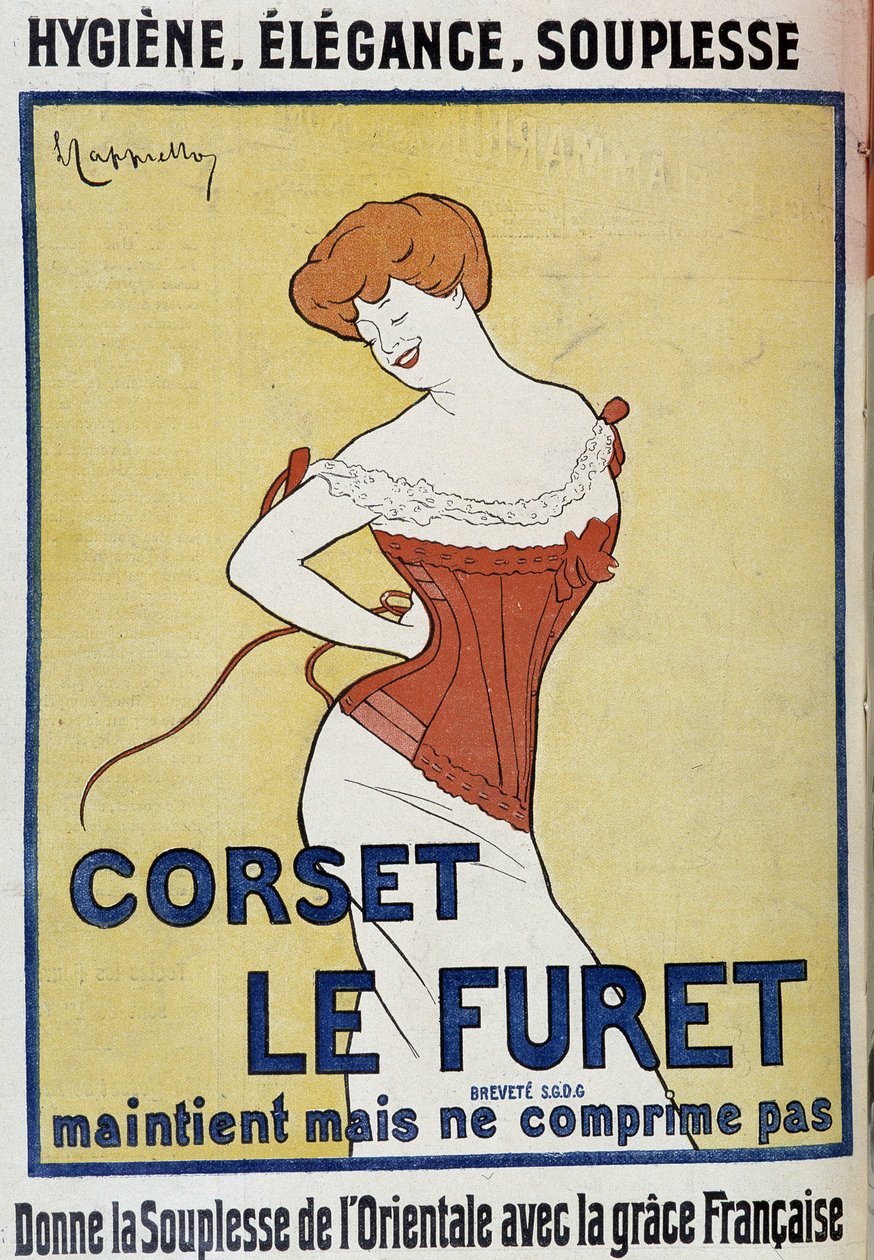 Publicidad "corset Le Ferret" - por Leonetto Cappiello (1875-1942), en "Le Cri de Paris" de Leonetto Cappiello