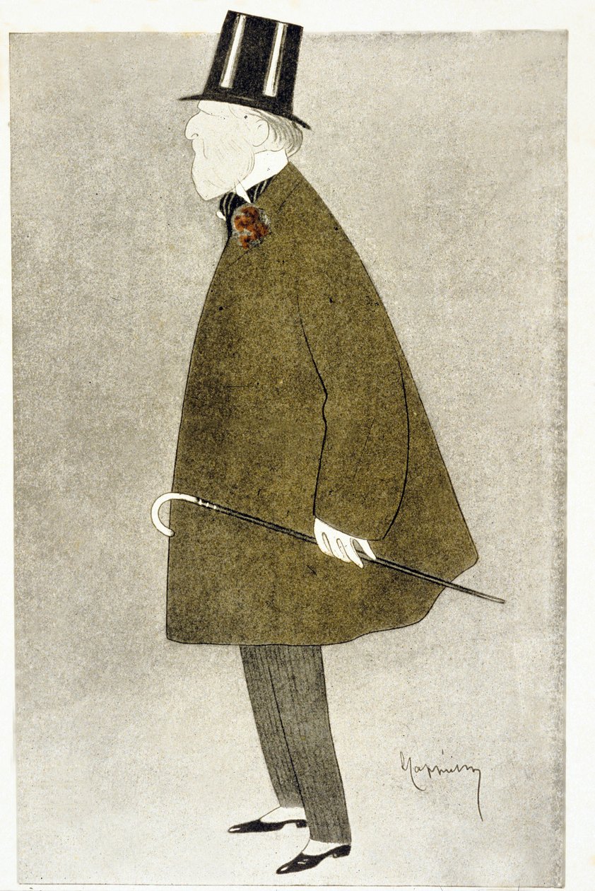 Jacques Doucet (1853-1929), diseñador de moda francés, conocido por sus elegantes vestidos, hechos con materiales translúcidos superpuestos en colores pastel. de Leonetto Cappiello