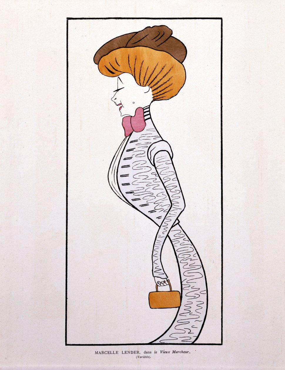 Marcelle Lender, en "Le Vieux Marcheur", viñeta de Leonetto Cappiello