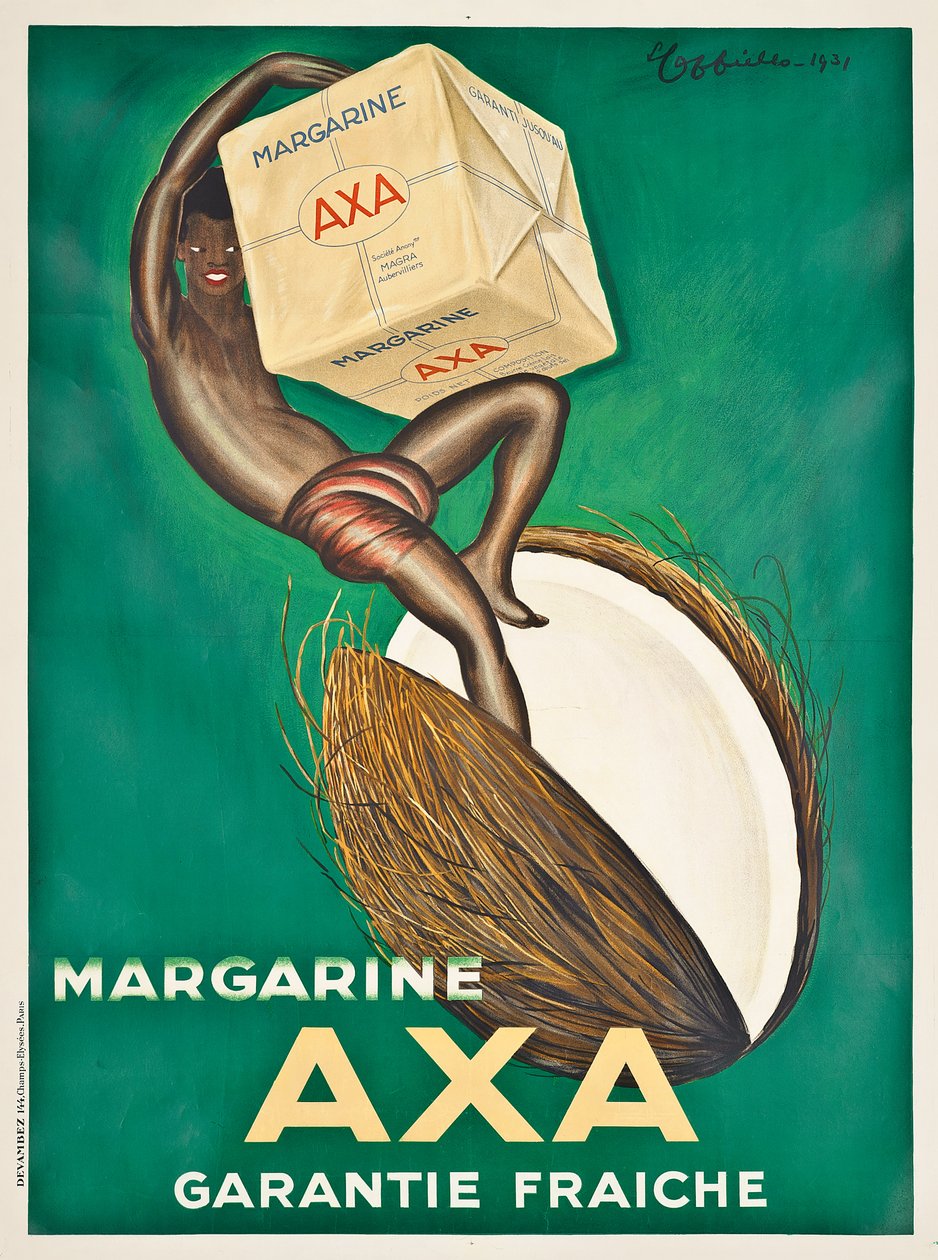 Cartel publicitario de margarina Axa de Leonetto Cappiello