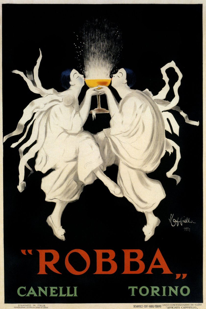 Póster publicitario de Spumante Robba Canelli, Turín, Italia, 1921 de Leonetto Cappiello