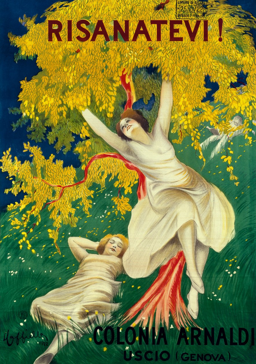 Póster publicitario de Colonia Arnaldi en Uscio (Génova) de Leonetto Cappiello