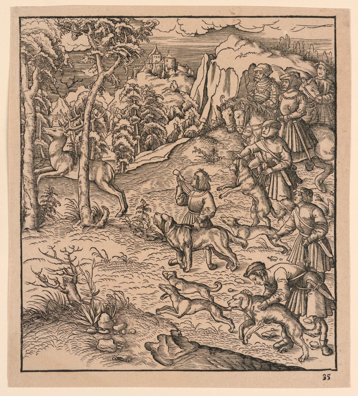 Caza de ciervos, de "Der Weisskunig" de Leonhard Beck