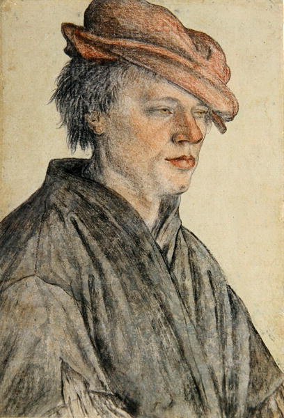 Retrato de un joven con gorra y vuelto a la derecha, c.1500-42 de Leonhard Beck
