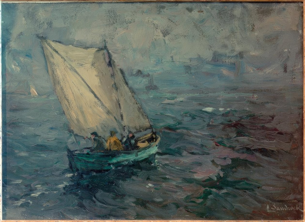 Pescador con vela latina de Leonhard Sandrock