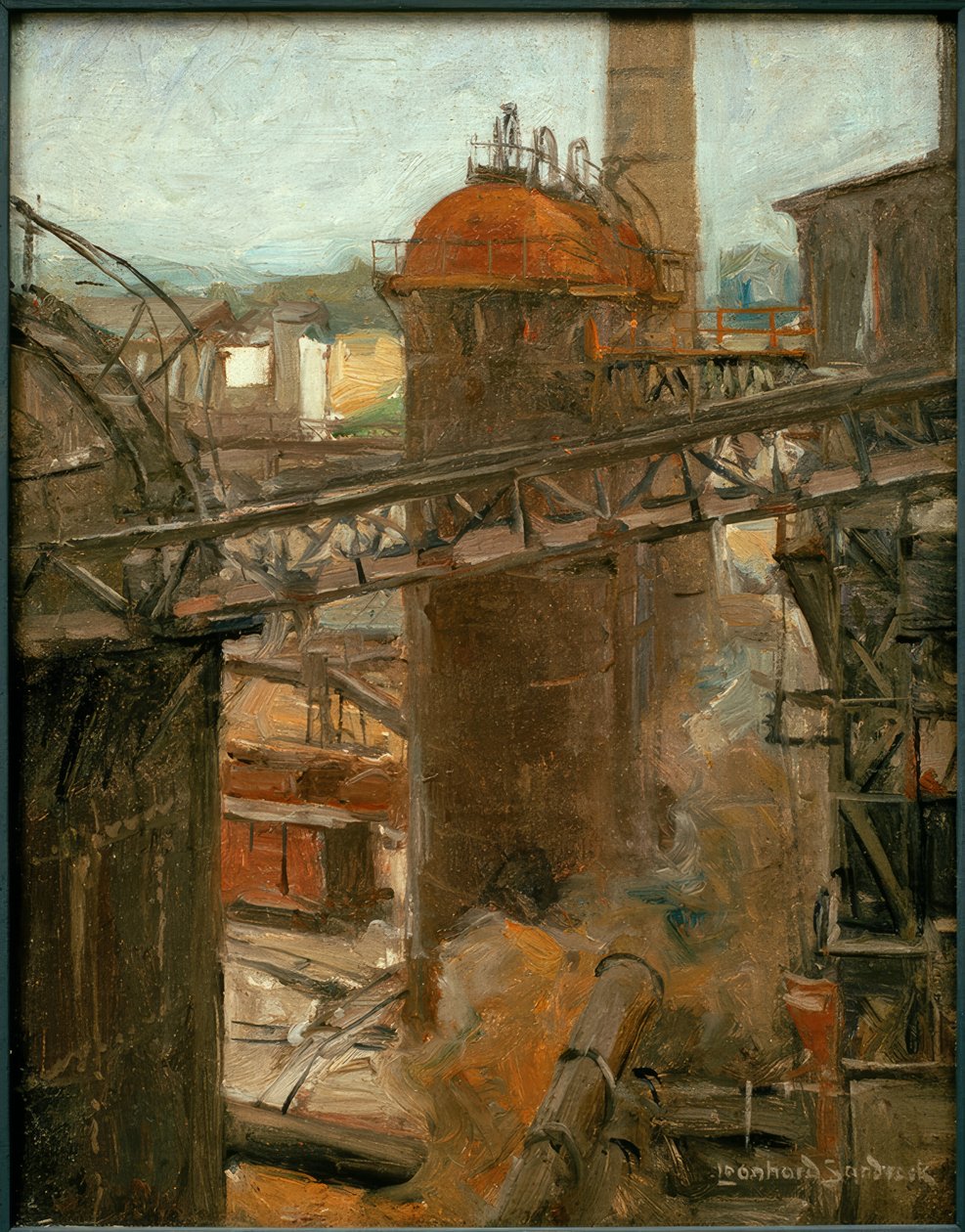 Vista de una fábrica de Leonhard Sandrock