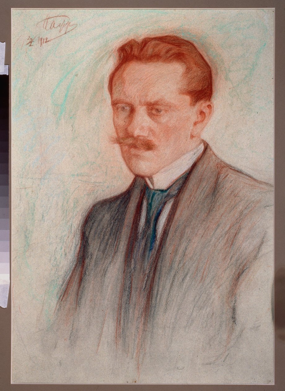 Retrato del poeta Jurgis Baltrusaitis (1873-1944). Obra de Leonid Osipovich Pasternak (1862-1945), sanguina y tiza sobre papel de Leonid Osipovic Pasternak