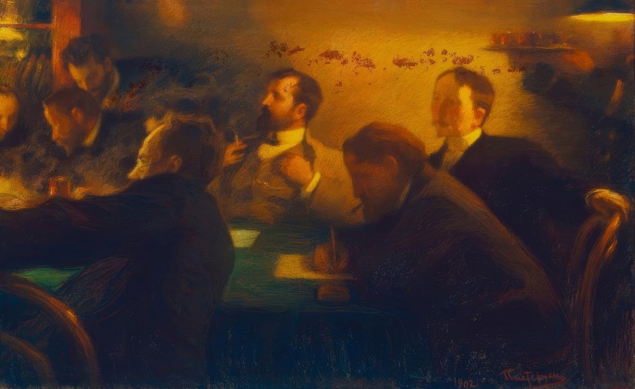 Reunión de profesores de la Escuela de Pintura de Moscú de Leonid Osipovic Pasternak