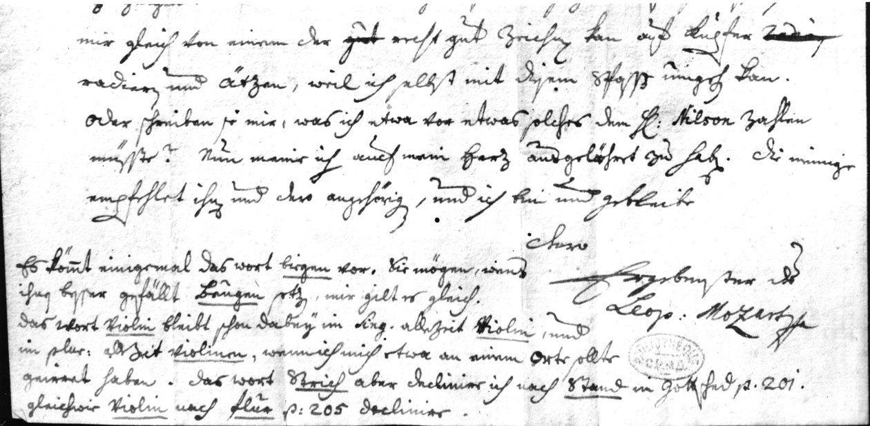 Carta de Leopold Mozart (1719-87), 7 de julio de 1755 de Leopold Mozart