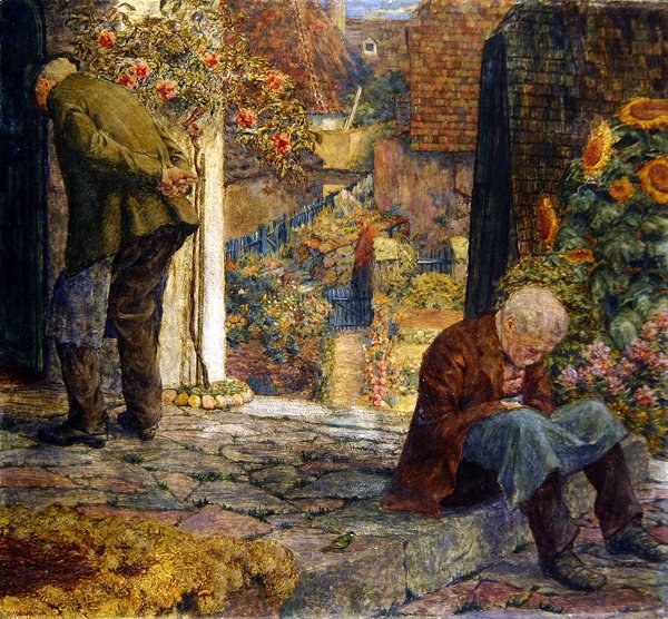 La casa de los pobres en Melk (óleo, témpera y lápiz sobre tabla) de Leopold Blauensteiner